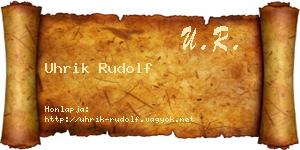 Uhrik Rudolf névjegykártya
